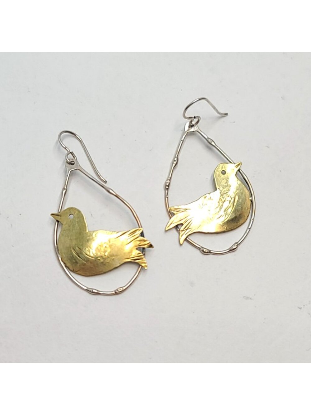 Roggio Handmade Bird Earrings Sterling Silver 925 Brass Dangle Drop Artisan